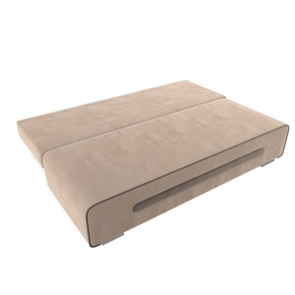 Прямой диван «Приам», механизм еврокнижка, велюр, цвет бежевый