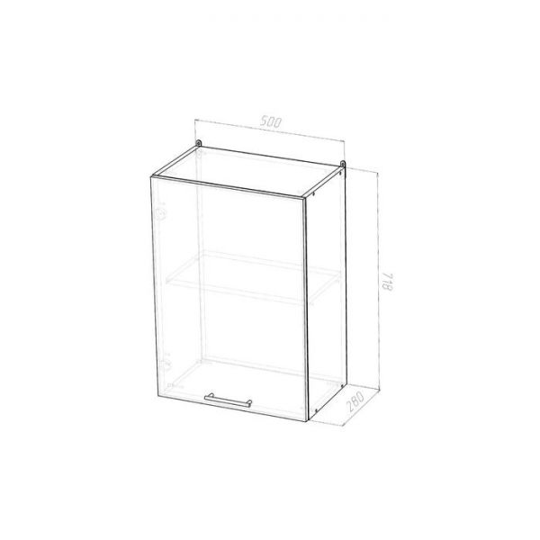 Шкаф навесной Кира 500х300х720 с 1 дверцей  венге/Квадро шимо темный