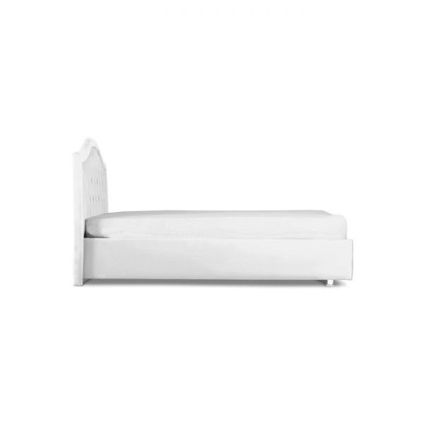 Кровать «Ротонда» с ПМ, 1400 ? 2000 мм, ортопедическое основание, экокожа, взбитые сливки