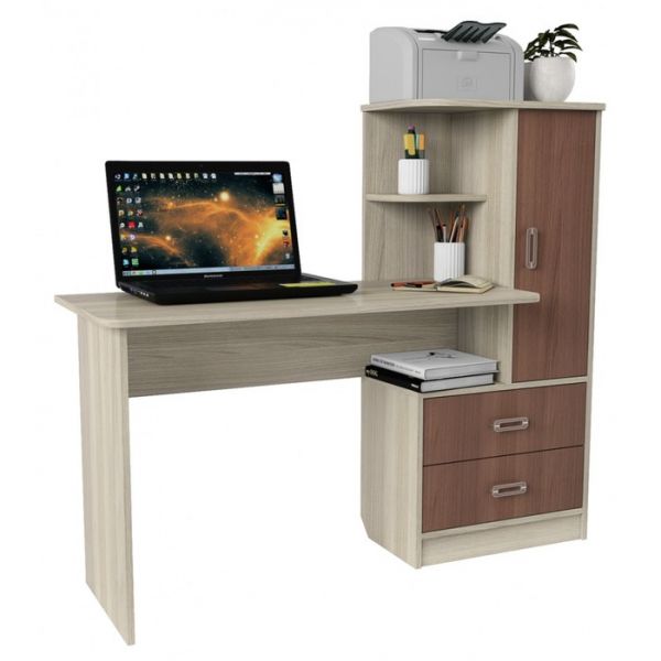 Стол компьютерный Альянс 9, 1450х520х1250, Бодега светлый/Темный