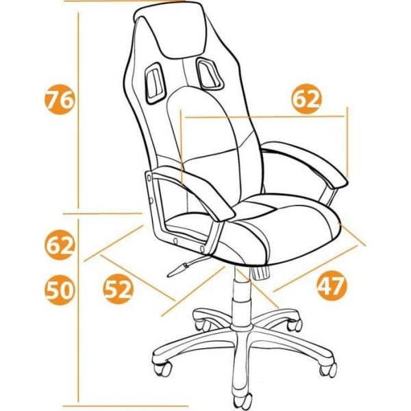 Кресло DRIVER ткань черный/красный 2603/08