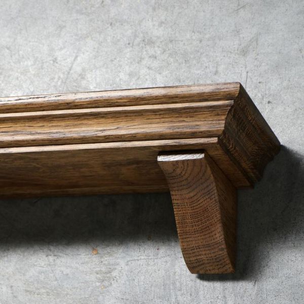 Полка интерьерная из массива ясеня "Классическая", 50 х 15 см, цвет темный орех