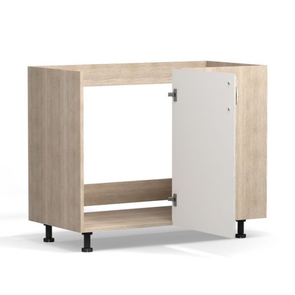 Шкаф напольный угловой Кантри 1000х510х820 Дуб молочный/Белый