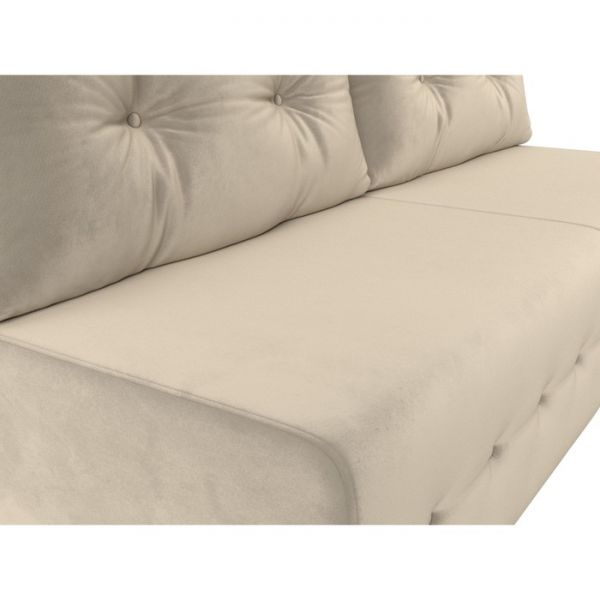 Прямой диван «Лондон», механизм еврокнижка, микровельвет, цвет бежевый