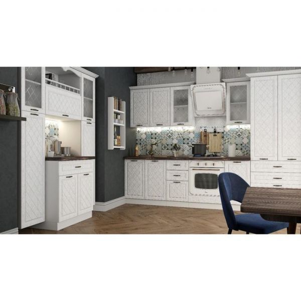 Шкаф навесной ШВ 800 Прованс, 800х300х720, МДФ Белый/Белый