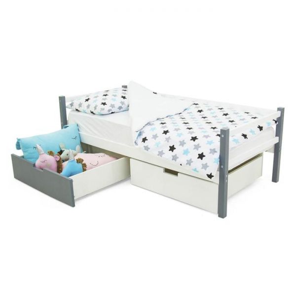 Детская кровать-тахта Svogen графит-белый