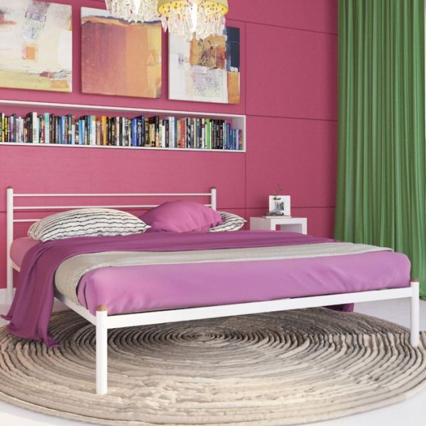 Кровать «Милана», 1200 ? 2000 мм, металл, цвет белый