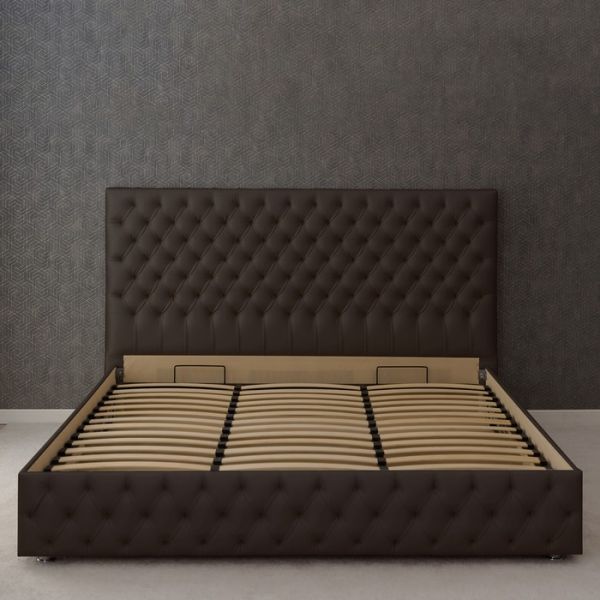 Кровать «Купол тысячелетия 2016» с ПМ, 140х200 см, ортопедическое основание, цвет коричневый