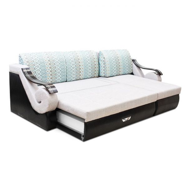 Диван «Дубаи 2» с оттоманкой, ППУ, правый угол, цвет монтана 273 / астор 900 / султан блю