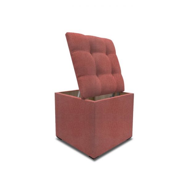 Пуф с крышкой и утяжкой, 400 ? 400 ? 420 мм,  рогожка, цвет savana plus yellow