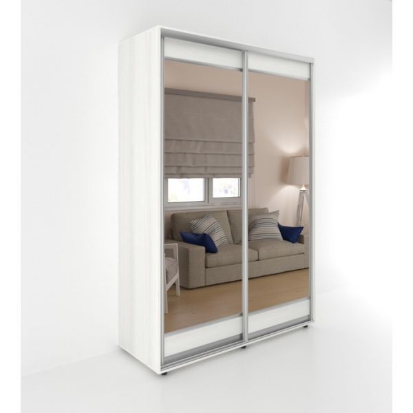 Шкаф-купе «Акцент-Лайт ЗЗ», 1000 ? 600 ? 2310 мм, ЛДСП, зеркало, цвет выбеленное дерево