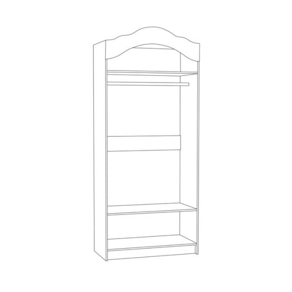 Шкаф 2х створчатый Роуз 13.195, 1000х509х2353, Ясень ваниль МДФ/ Белый ЛДСП