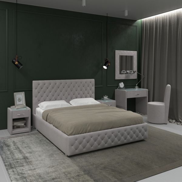 Кровать «Купол тысячелетия» без ПМ, 140 ? 200 см, ортопедическое основание, рогожка, серый