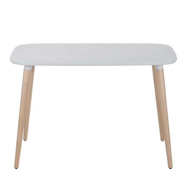 Стол обеденный Бони-2 нераздвижной 1140х720х750 Вуд Дуб Белый/опора Натуральное дерево