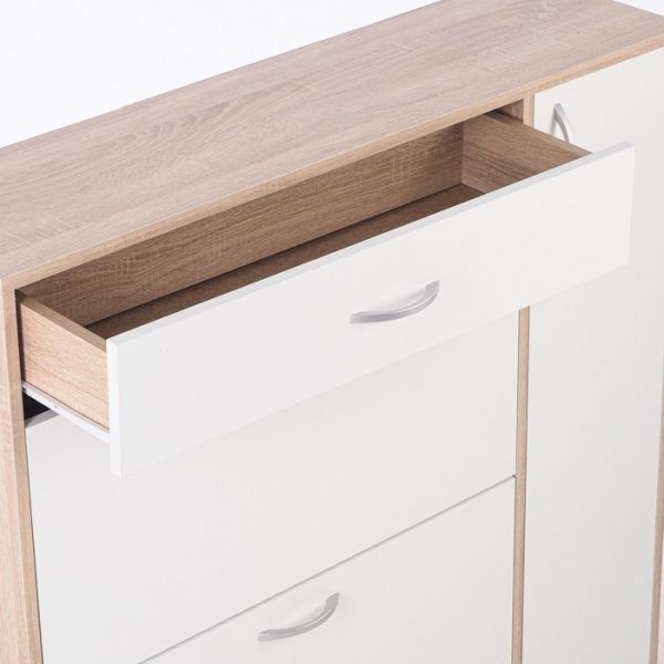 Обувница с дверью 1060х280х960 дуб сонома/белый