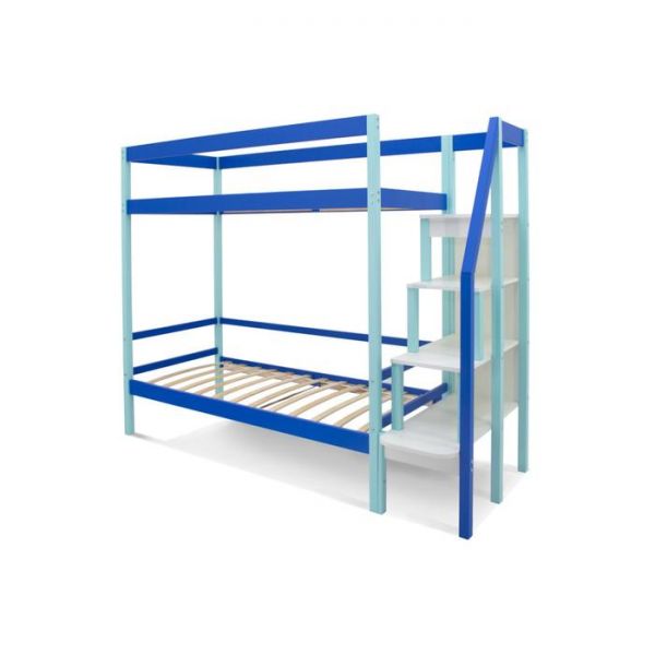 Детская двухъярусная кровать Бельмарко Svogen мятно-синий