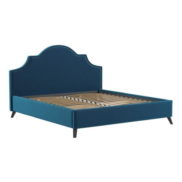 Кровать Фаина, 1800х2000, ортопедическое осн+ПМ, Блиц 20/Темно-синий