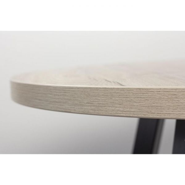 Стол РИМ D-1050/1500 Дуб Галифакс белый/Опора РИМ Гаспар-К, черный матовый