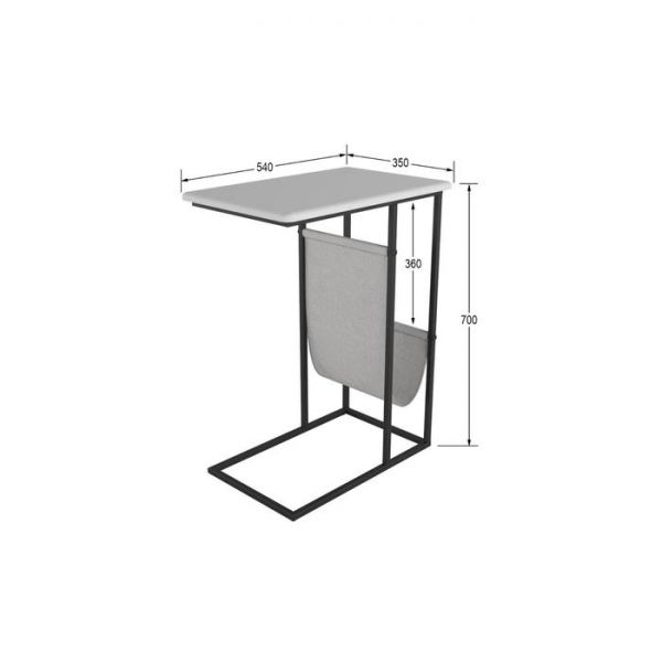Стол приставной «Бали», 540 ? 350? 700 мм, металл, МДФ, цвет белый