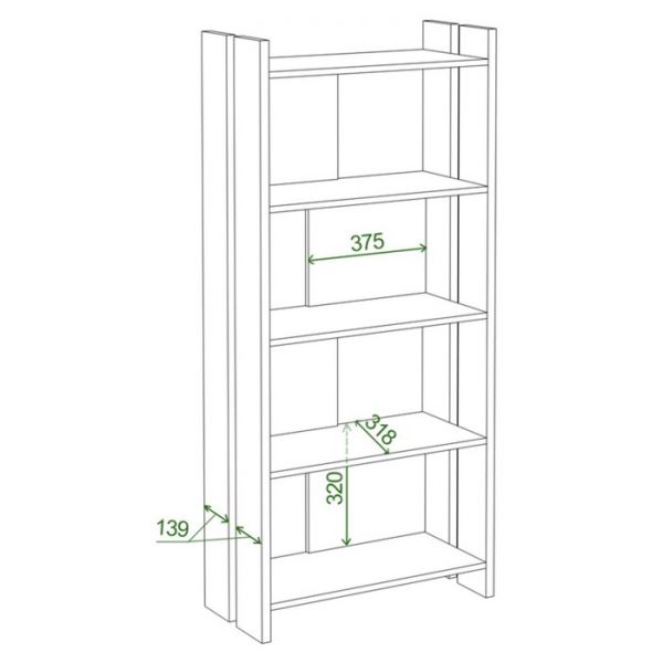 Стеллаж, 700 ? 320 ? 1520 мм, цвет карамель