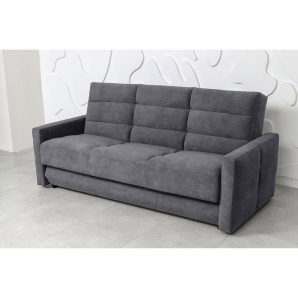 Прямой диван «Прайм 9», механизм книжка, независимый пружинный блок, велюр, цвет синий