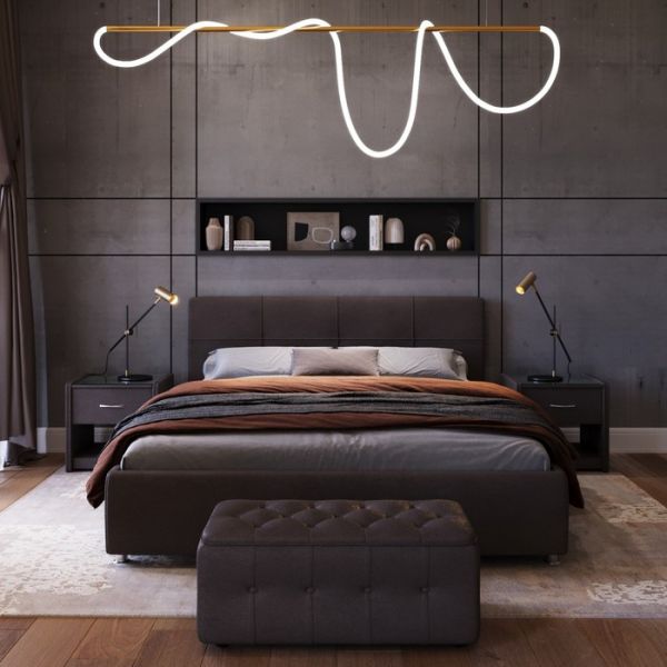 Кровать «Птичье гнездо New» с ПМ, 1400 ? 2000 мм, ЭКО деревянный каркас, 1 ящик, шоколад