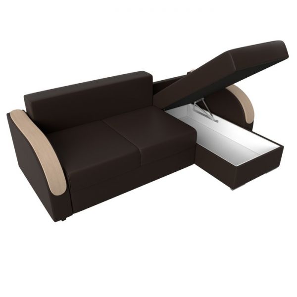 Угловой диван «Дарси», механизм еврокнижка, экокожа, цвет бежевый