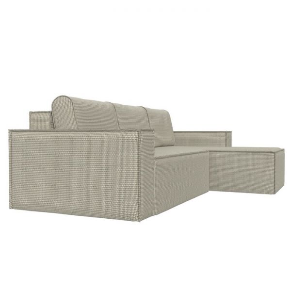 Угловой диван «Куба», механизм еврокнижка, рогожка, цвет бежевый