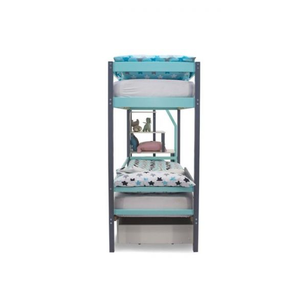 Детская двухъярусная кровать Бельмарко Svogen графит-мятный
