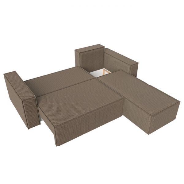 Угловой диван «Куба», механизм еврокнижка, рогожка, цвет бежевый