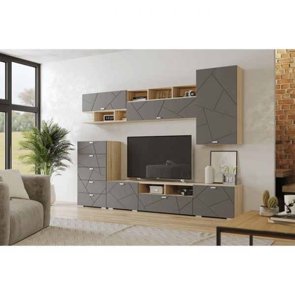 Шкаф настенный на 600 СКАЙЛАЙН 602х314х600 дуб сонома светлый/графит