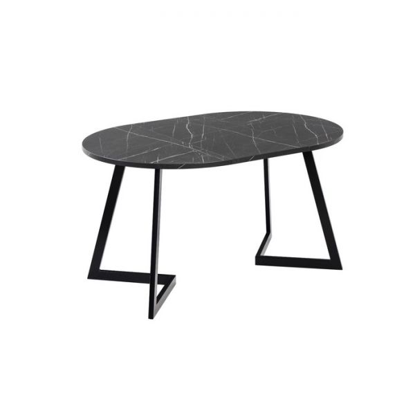 Стол РИМ D-940/1390х940х760 Камень Черный/Опора Гермес чёрная матовая
