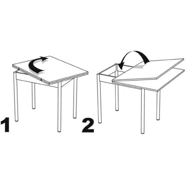 Стол поворотно-откидной «Пируэт», 800(1200) ? 600 ? 750 мм, опора редуцированная, цвет венге