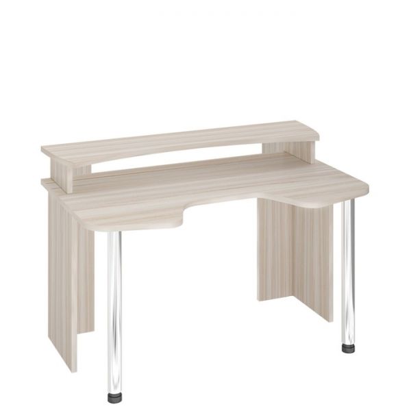 Стол СКЛ-Игр140 с надстройкой, 1400 ? 900 ? 950 мм, цвет белый жемчуг