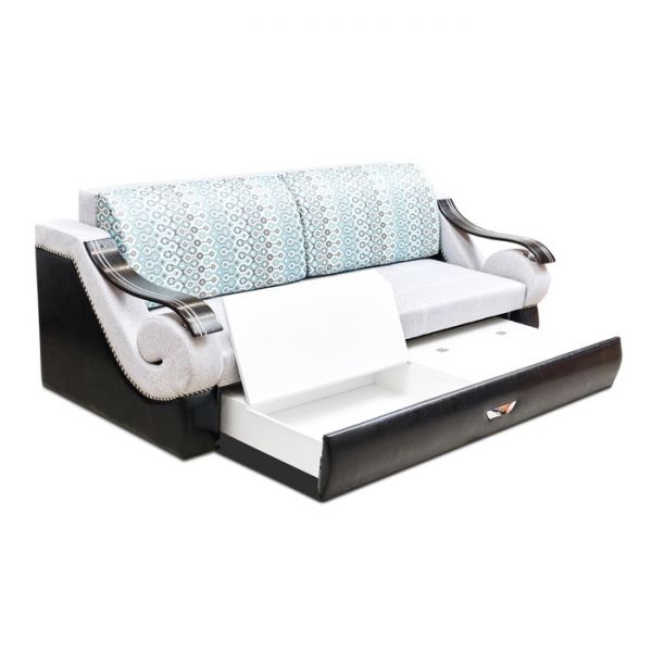 Диван прямой «Дубаи 2», ППУ, еврокнижка, цвет монтана 273 / султан блю / астор 900