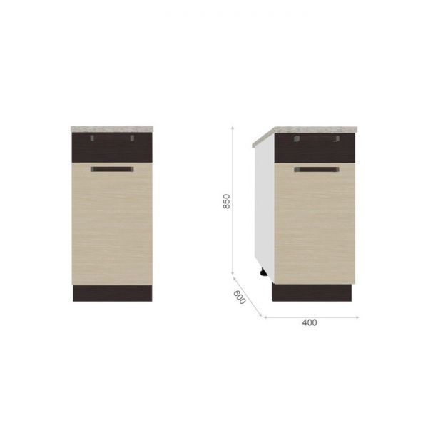 Кухня «Модена» со столешницей, размер 1.8 м, материал ЛДСП, цвет дуб молочный / венге цаво