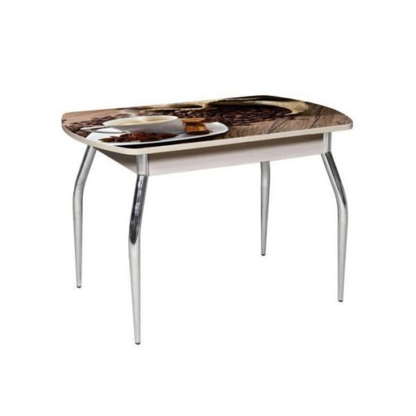 Стол "Грация" нераздвижной 1,1 м, покрытие стекло, механизм бабочка, белёный дуб