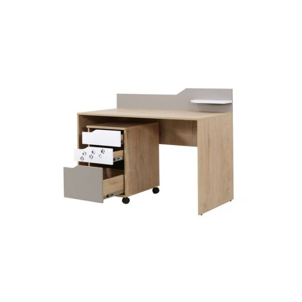 Стол письменный Хаски-11 ирландский дуб/белый/мокко