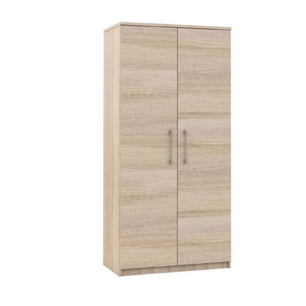 Шкаф 2-х дверный «Аврора», 1004 ? 574 ? 2118 мм, цвет венге / дуб молочный