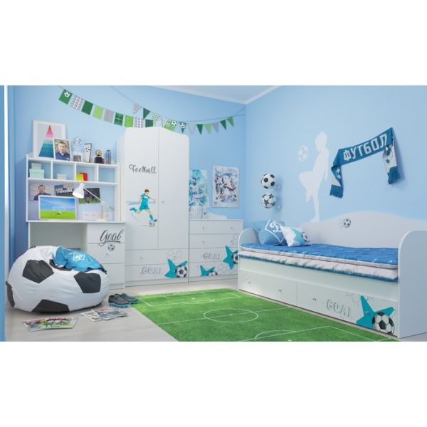 Комод с 4 ящиками Football, 800х450х910, Белый