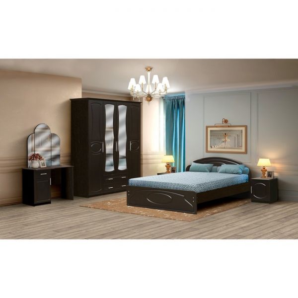 Стол туалетный «Венеция 2» с ящиком, дверью и зеркалом, цвет венге / венге матовый