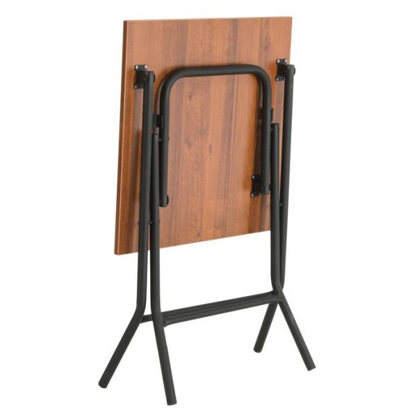 Стол складной Ривьера, 600х600х750, Орех ноче Экко/Черный