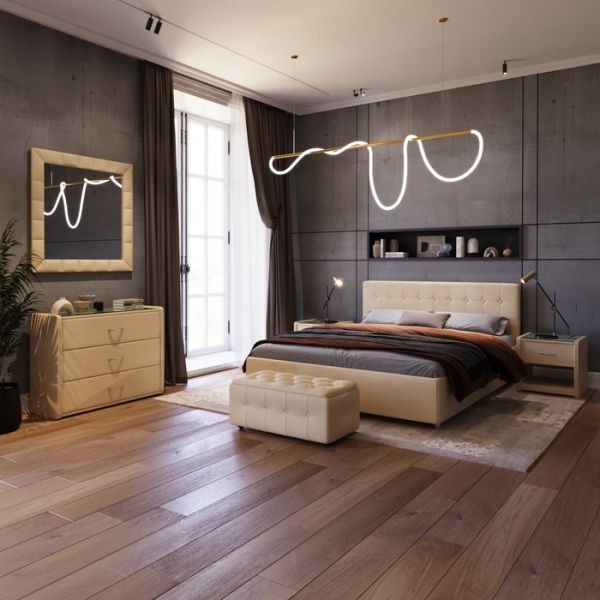 Кровать «Космопорт New» без ПМ, 1400 ? 2000 мм, ортопедическое основание, цвет бежевый