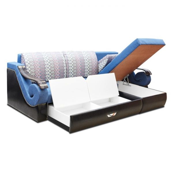 Диван «Дубаи 2» с оттоманкой, ППУ, правый угол, цвет монтана 158/султан виолет/астор 900