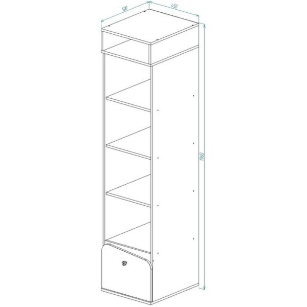 Стеллаж для детской Алиса 1960х450х520 Белый/ корпус Ясень Анкор Белый/ Розовый