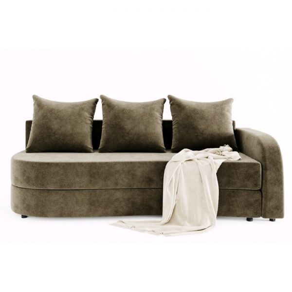 Диван прямой «Гитара», еврокнижка, ППУ, велюр, локоть правый, цвет селфи 03