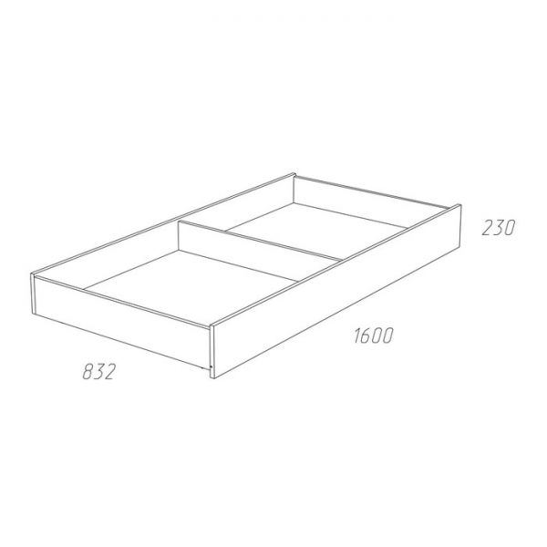 Ящик для кровати Птички, 1600х800х230, Голубая эмаль/Белый