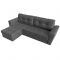Угловой диван «Амстердам лайт», еврокнижка, правый угол, рогожка, цвет серый