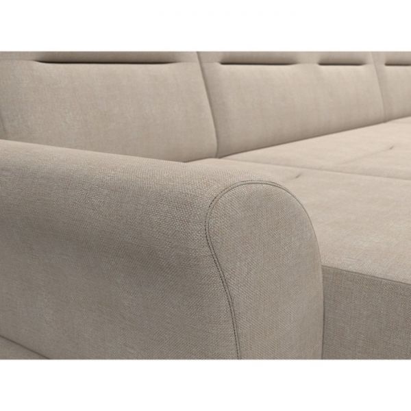 П-образный диван «Клайд», механизм дельфин, рогожка, цвет бежевый