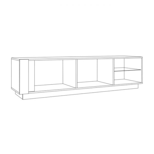 Тумба под ТВ Арчи 10.86, 1800х413х461, Дуб крафт золотой/Камень темный